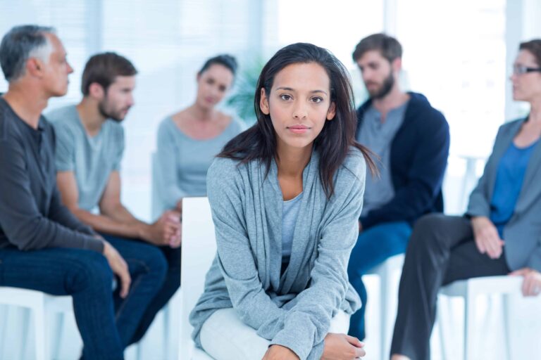 Woman feels relieved and confident in her decision to seek help, the first step is always the most challenging in addiction rehab