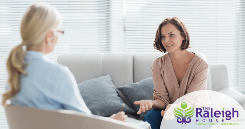 A middle-aged woman talks to her therapist.