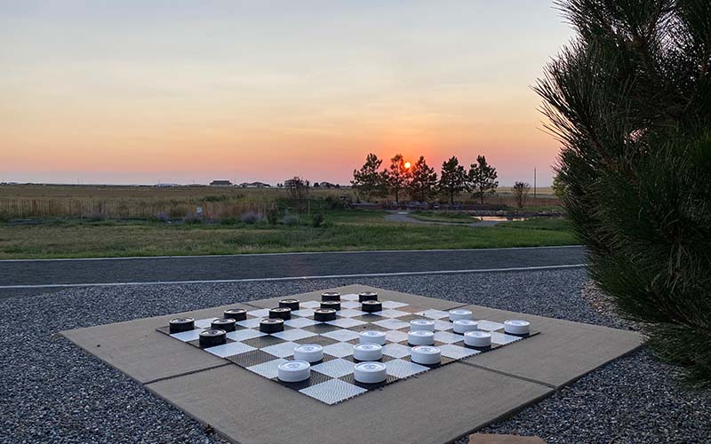 Chess board outside