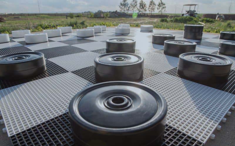 Outdoor Jumpbo Chess Board at The Raleigh House Ranch in Colorado