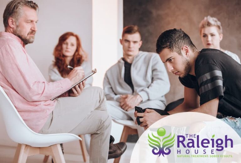 A family participating in an intervention to try to get their loved one help with his addiction.