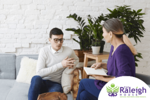 Man with a woman in a therapy session