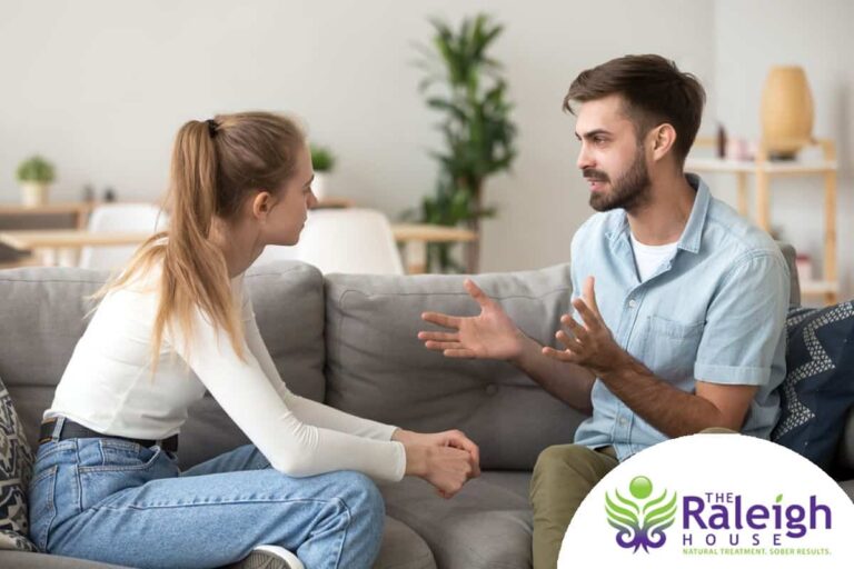 A woman talking to her boyfriend about his recovery from heroin addiction.